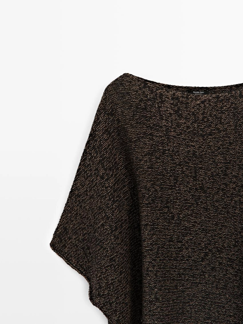 Плавный асимметричный плащ из хлопкового смесового трикотажа