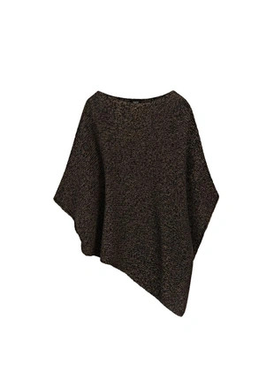 Chocolate|5616/816 - Massimo Dutti Плавный асимметричный плащ из хлопкового смесового трикотажа