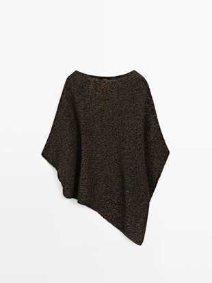 Плавный асимметричный плащ из хлопкового смесового трикотажа- Заказать в России