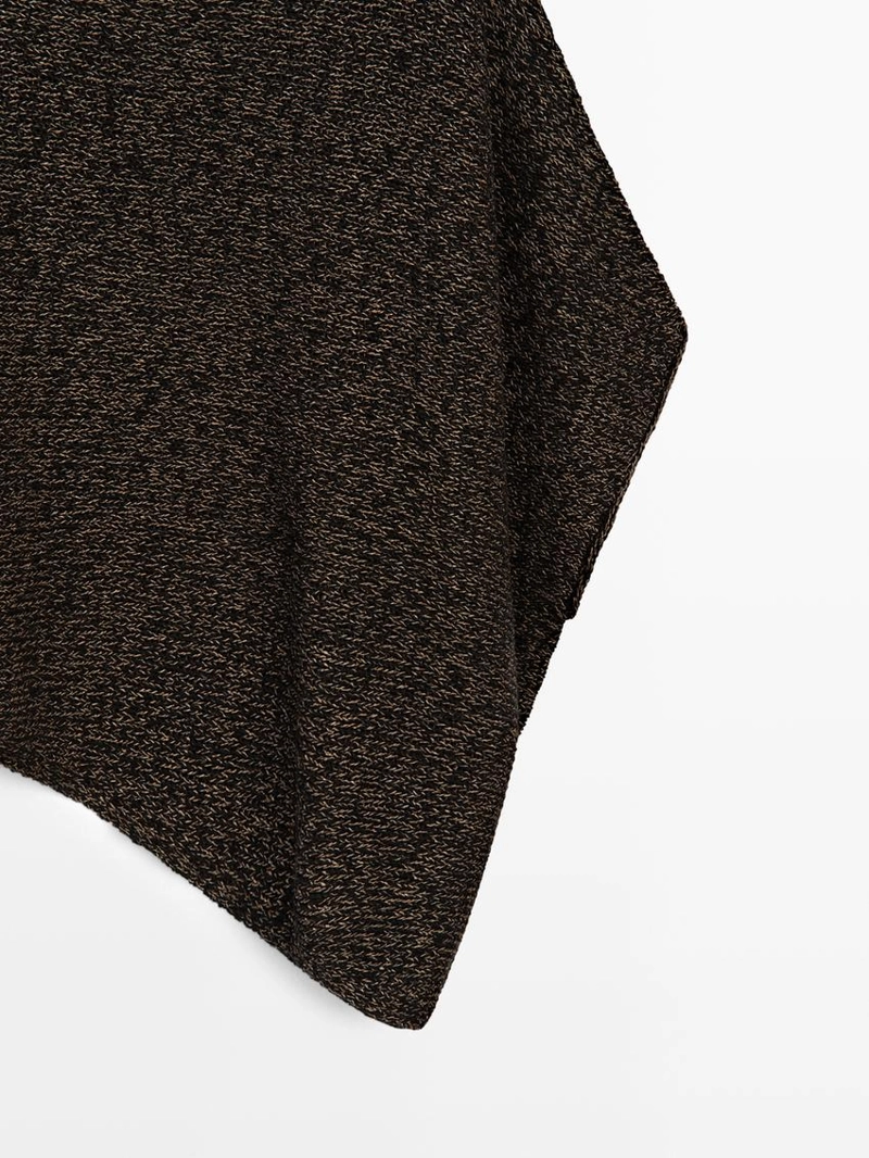 Плавный асимметричный плащ из хлопкового смесового трикотажа