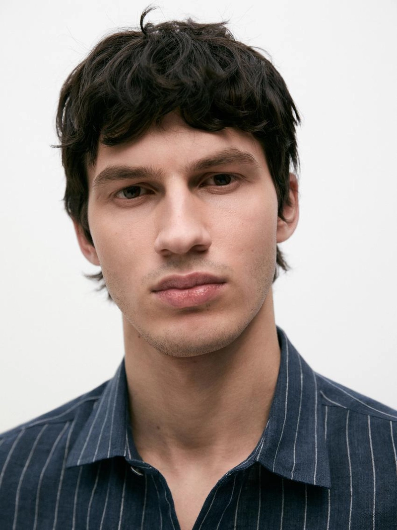 Рубашка в полоску из 100% льна