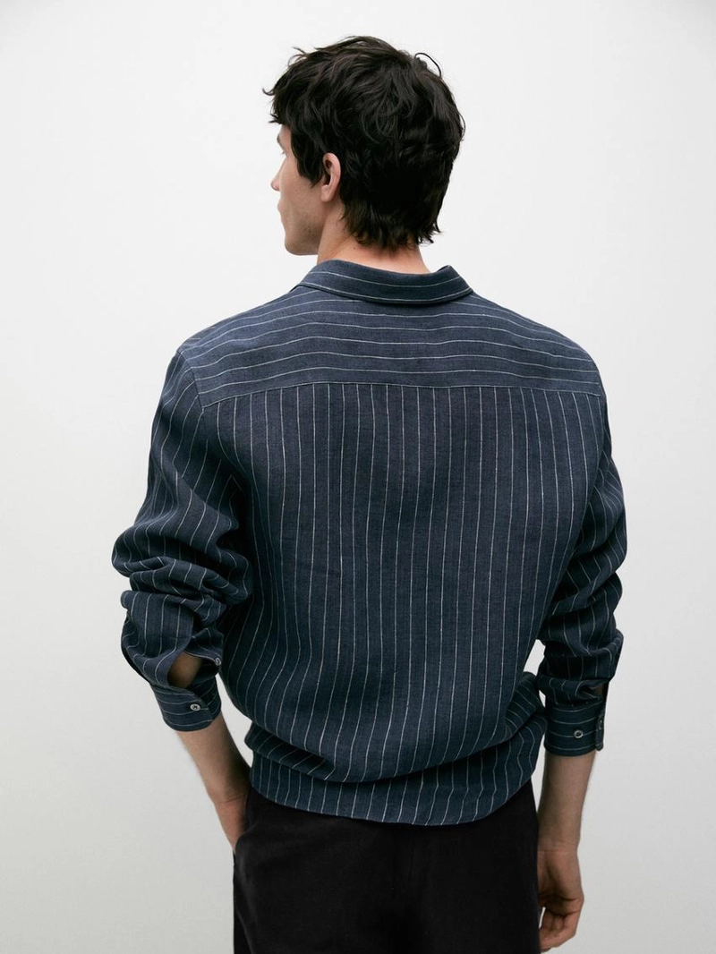 Рубашка в полоску из 100% льна