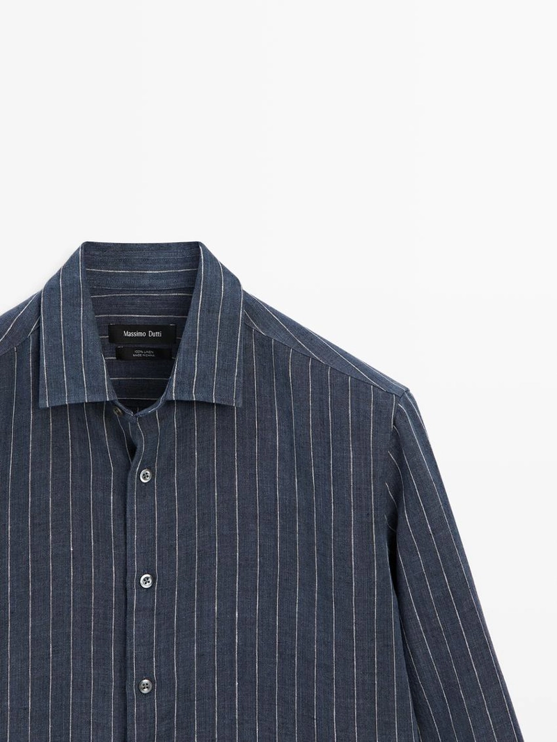 Рубашка в полоску из 100% льна