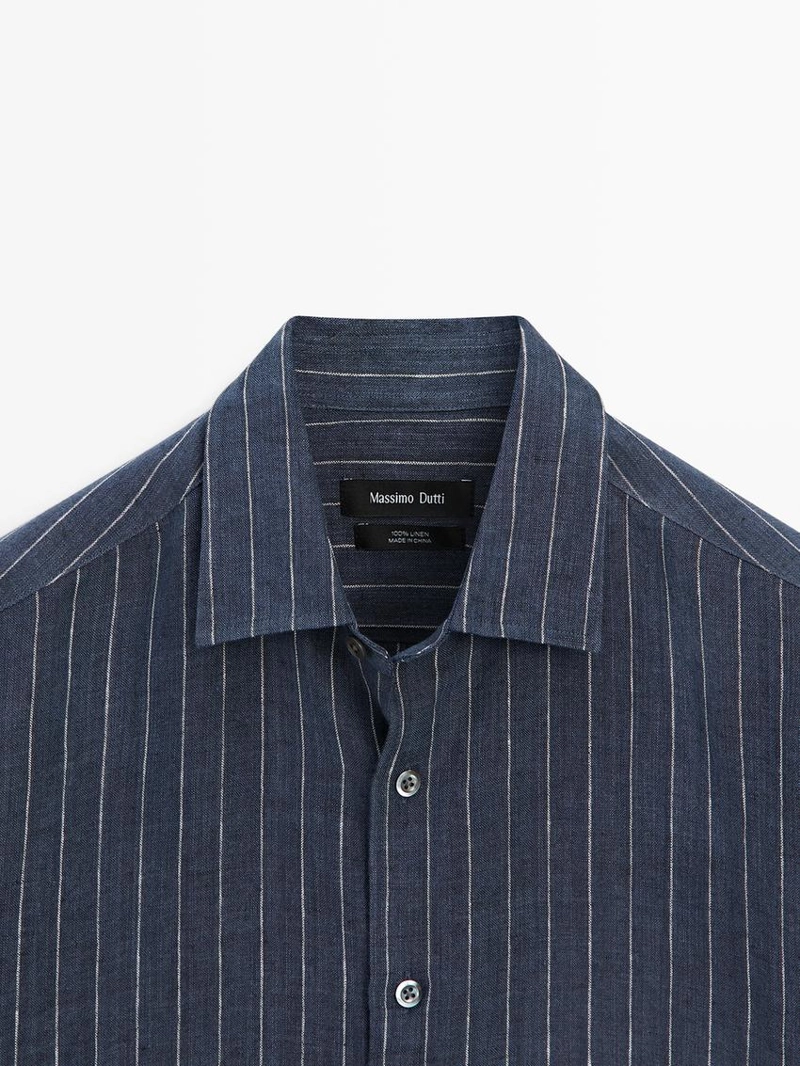 Рубашка в полоску из 100% льна