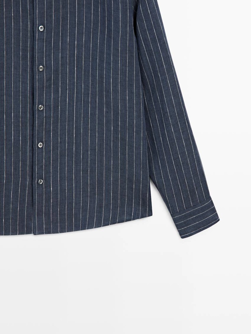 Рубашка в полоску из 100% льна