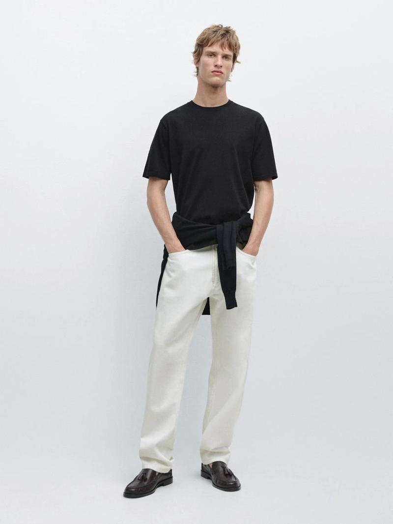 Хлопковая вязаная футболка