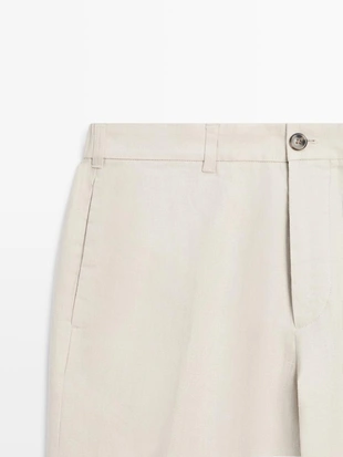 Брюки из льна с зауженным кроем- Заказать в России