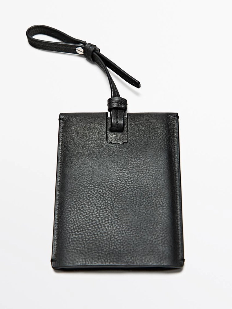 Багажная бирка из натуральной кожи nappa