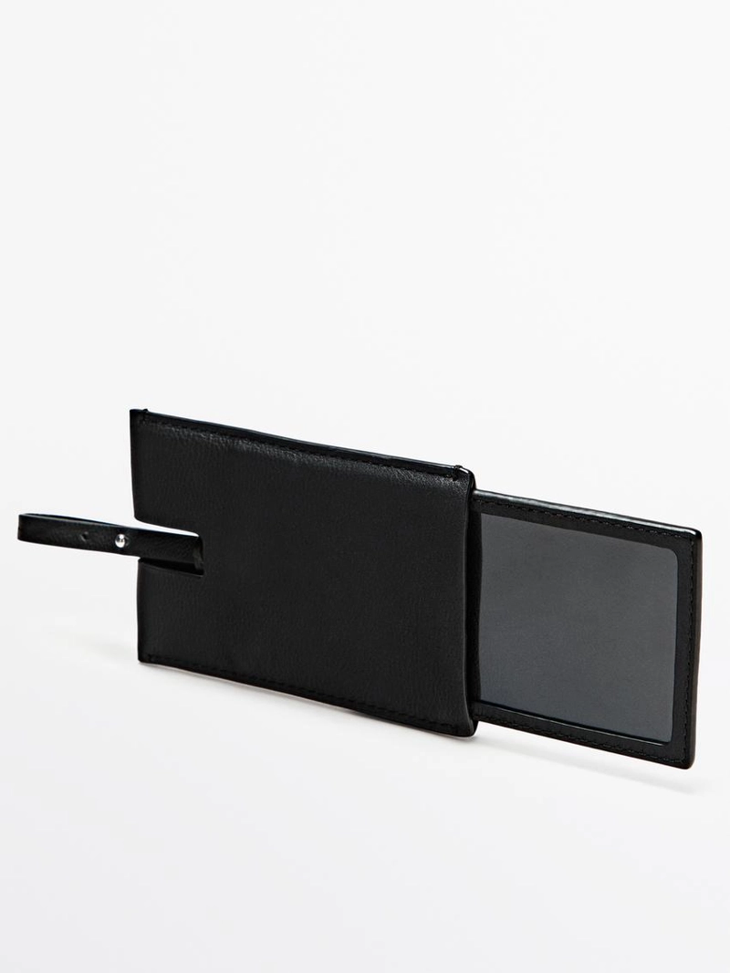 Багажная бирка из натуральной кожи nappa