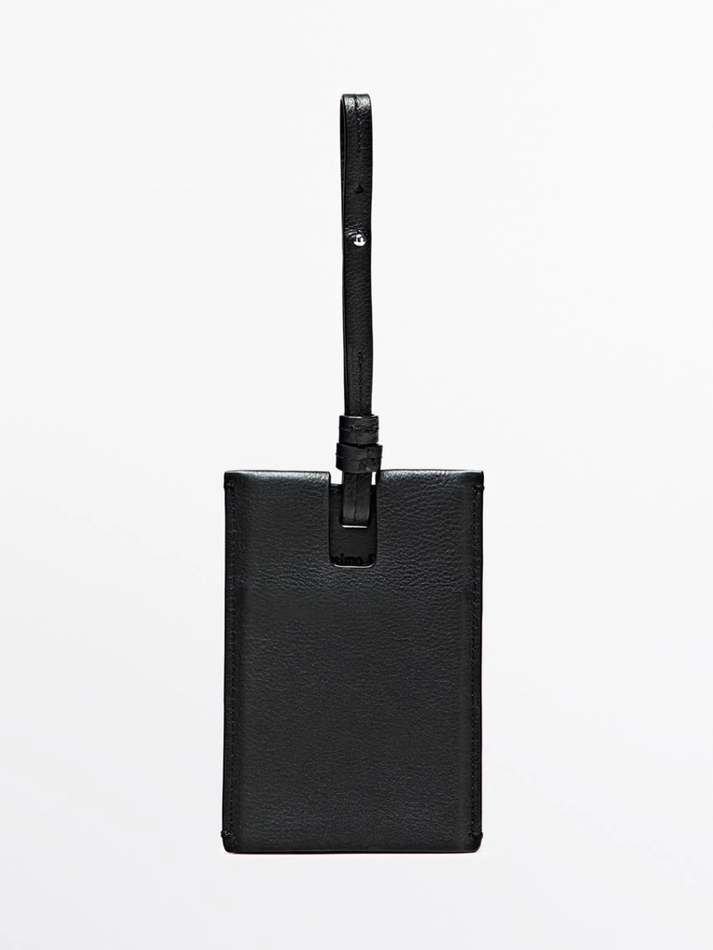 Багажная бирка из натуральной кожи nappa