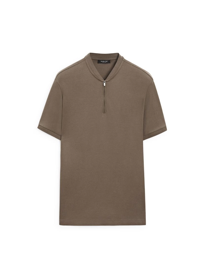 Поло с коротким рукавом на молнии из хлопка