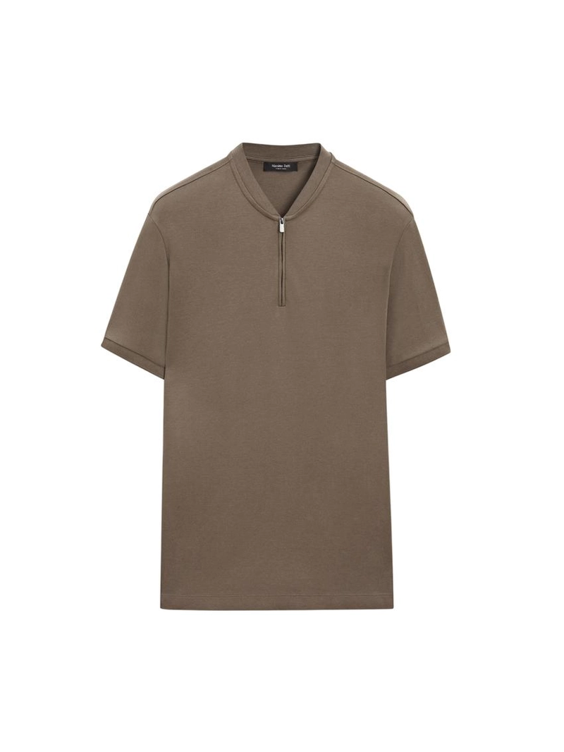 Поло с коротким рукавом на молнии из хлопка