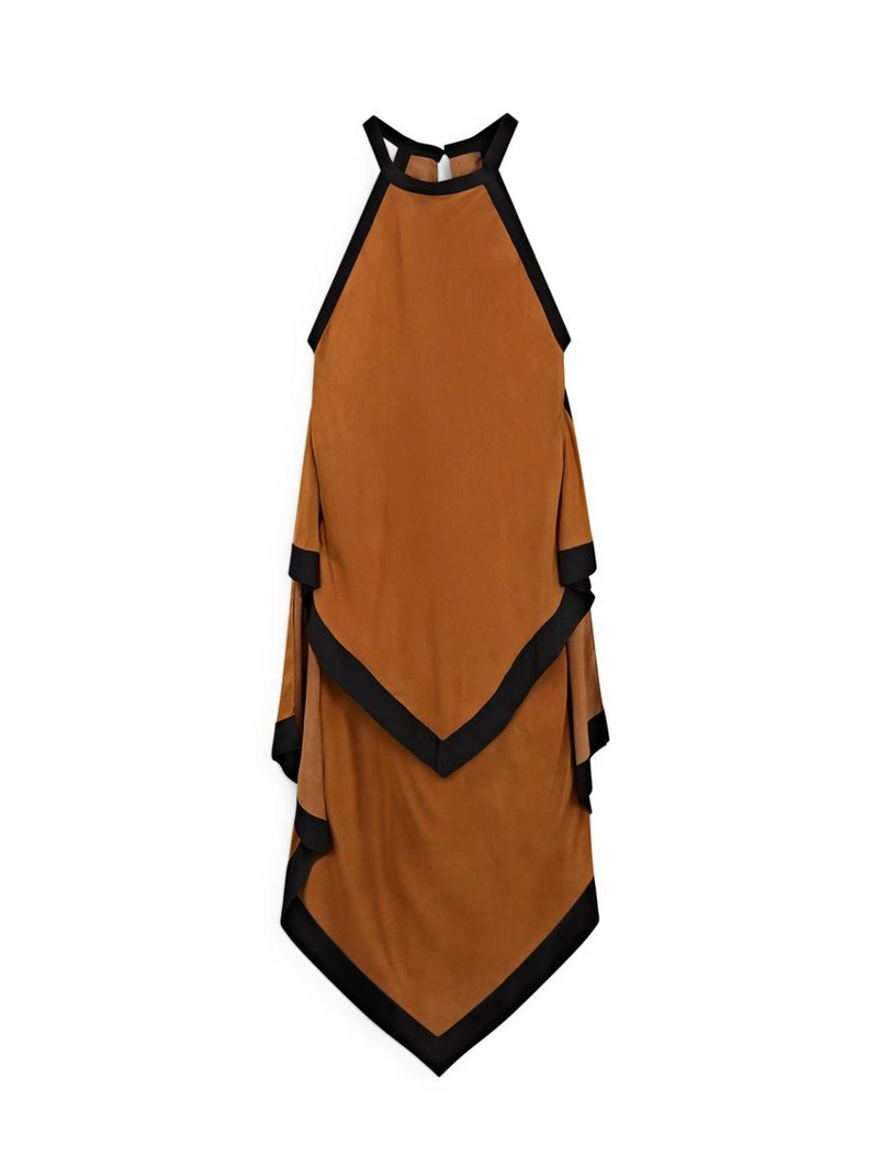 Платье миди с контрастными слоями