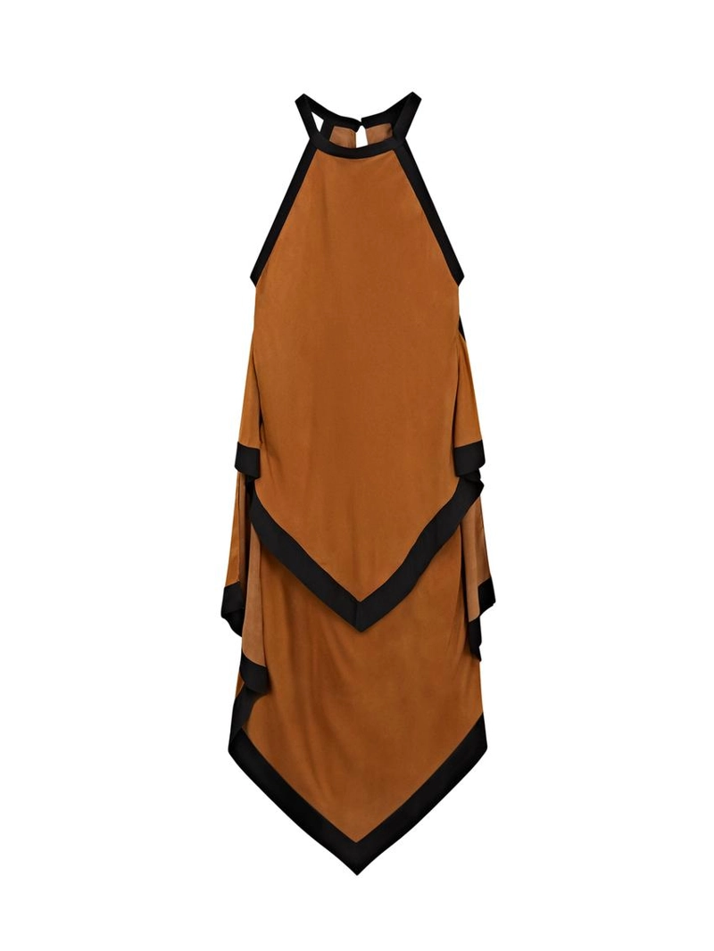 Платье миди с контрастными слоями