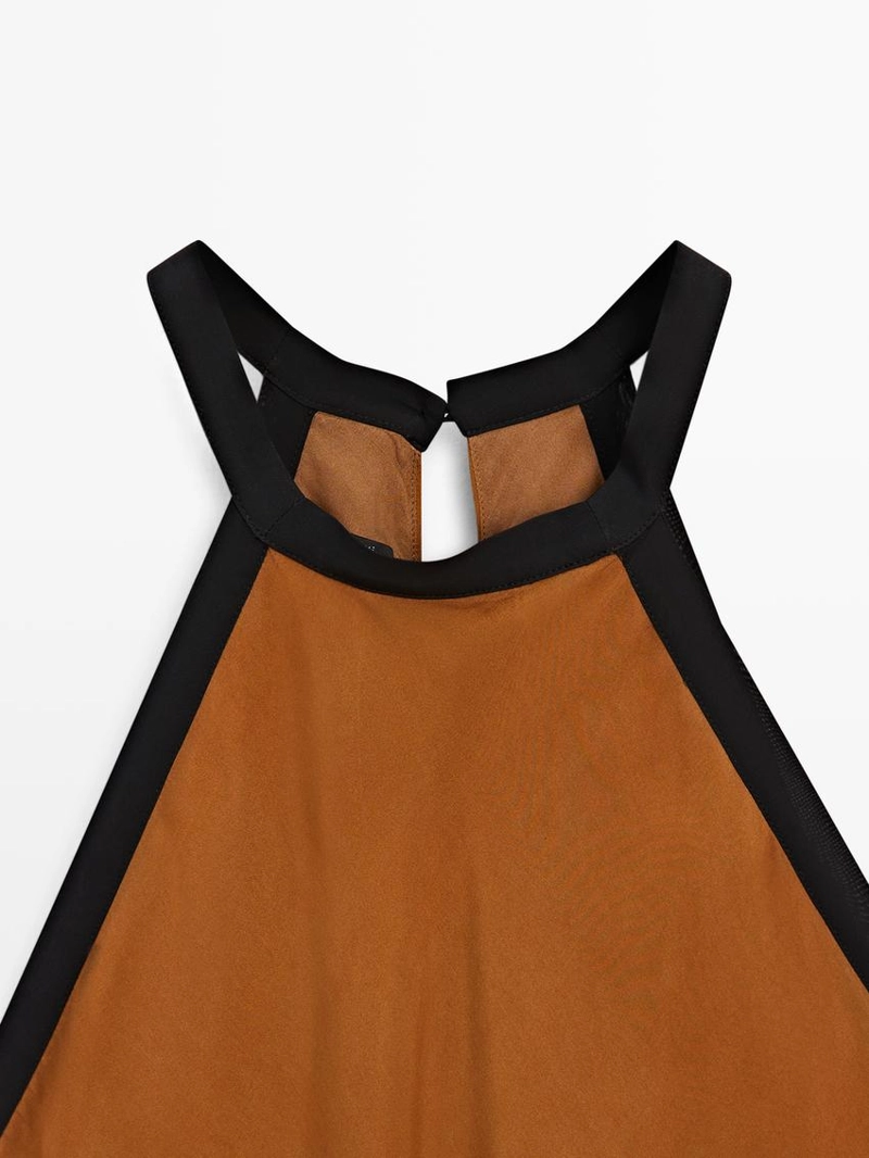 Платье миди с контрастными слоями