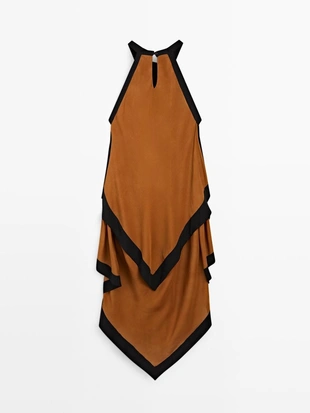 Платье миди с контрастными слоями- Заказать в России