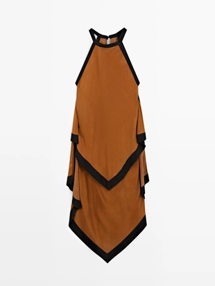 Платье миди с контрастными слоями- Заказать в России