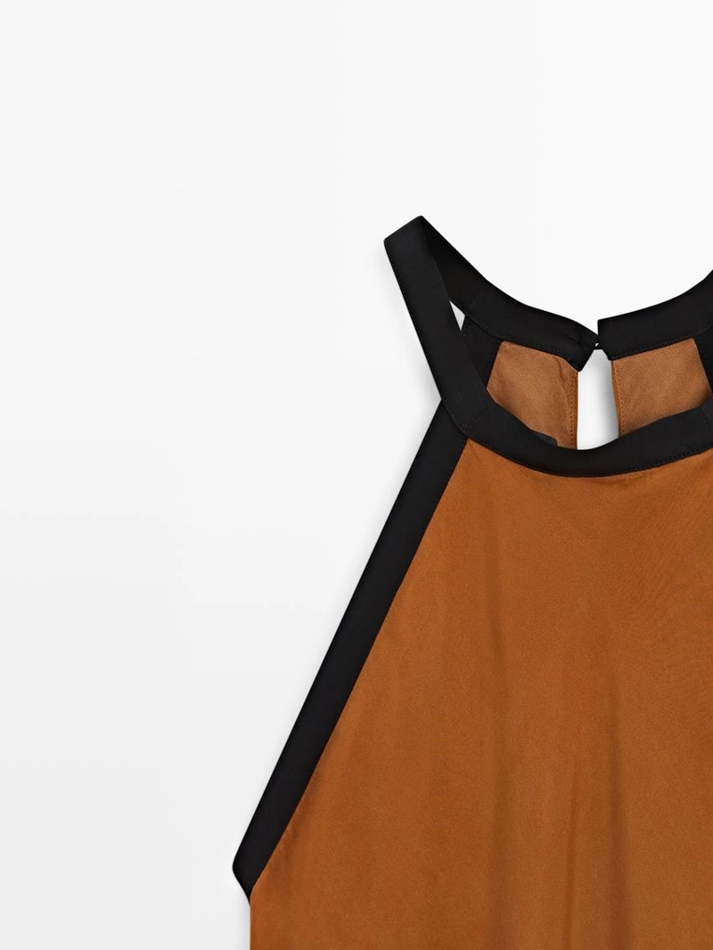 Платье миди с контрастными слоями