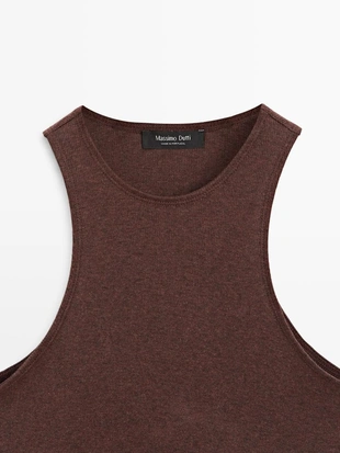 BROWN MARL|6810/125 - Massimo Dutti Топ из легкого трикотажа из 100% хлопка
