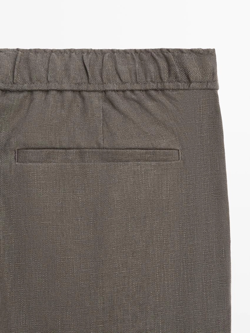 Льняные брюки в стиле джоггер