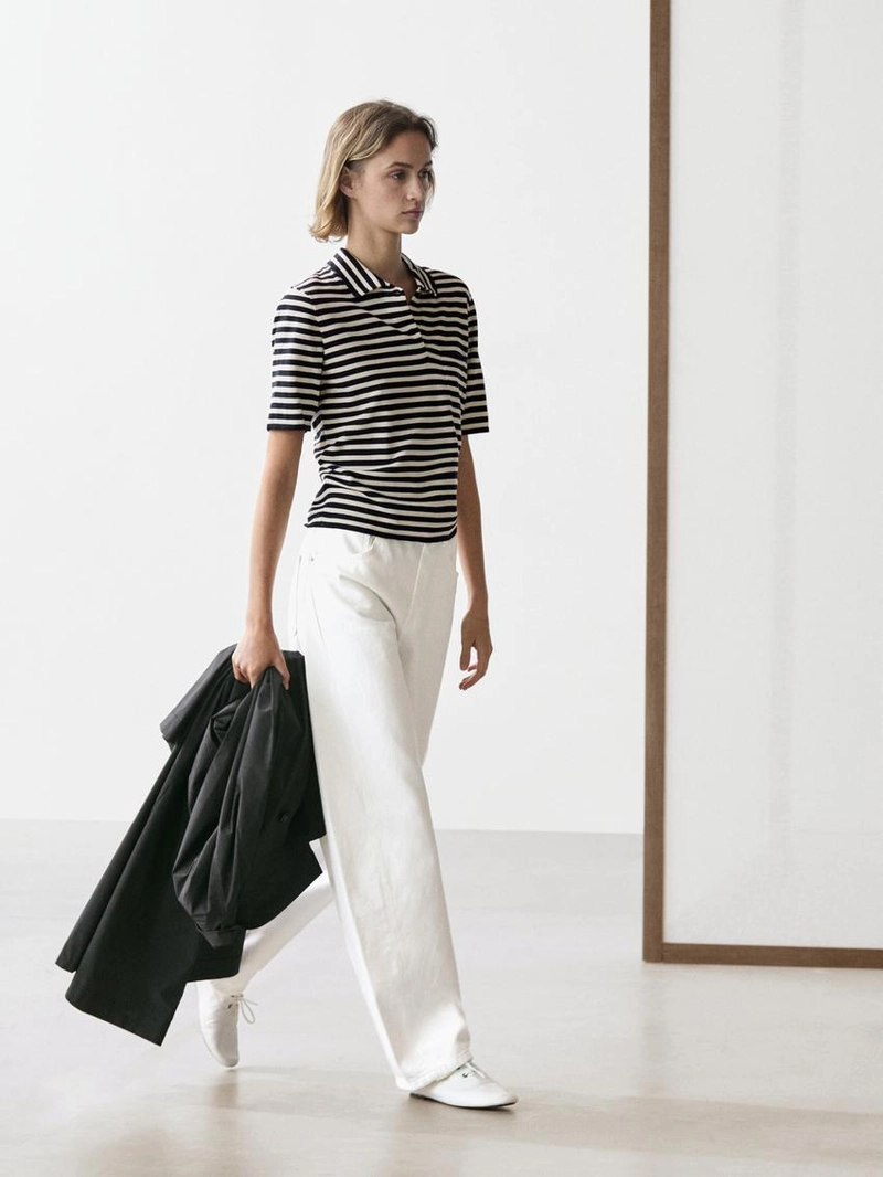 Поло из вязаного трикотажа с карманом