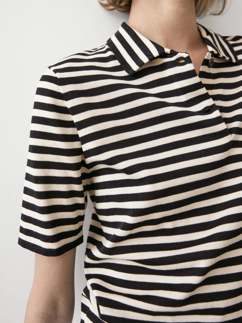 Поло из вязаного трикотажа с карманом