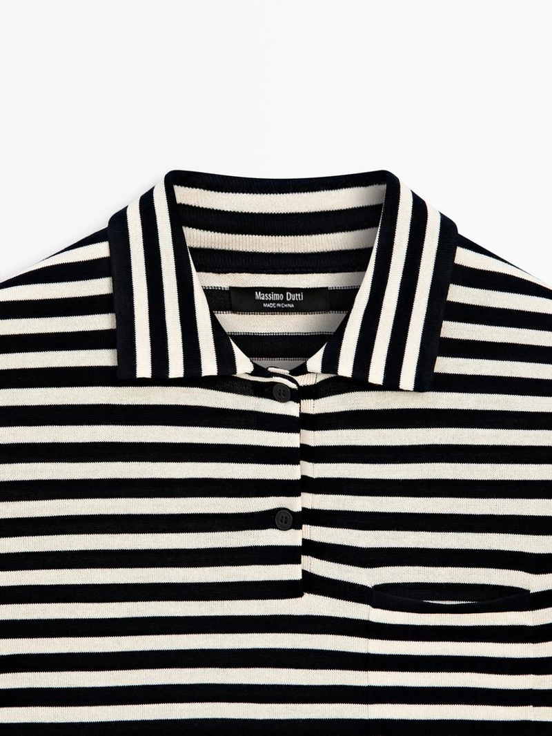 Поло из вязаного трикотажа с карманом