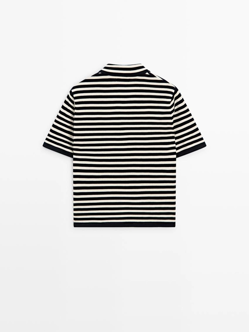 Поло из вязаного трикотажа с карманом