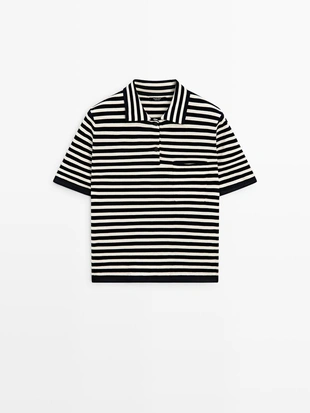 Поло из вязаного трикотажа с карманом- Заказать в России