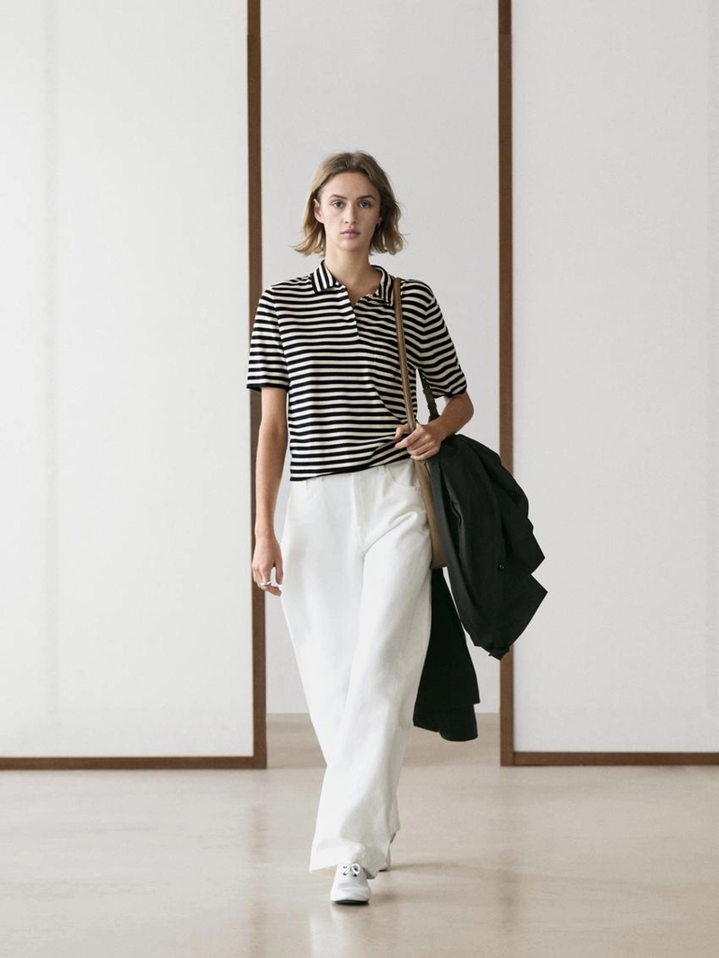 Поло из вязаного трикотажа с карманом