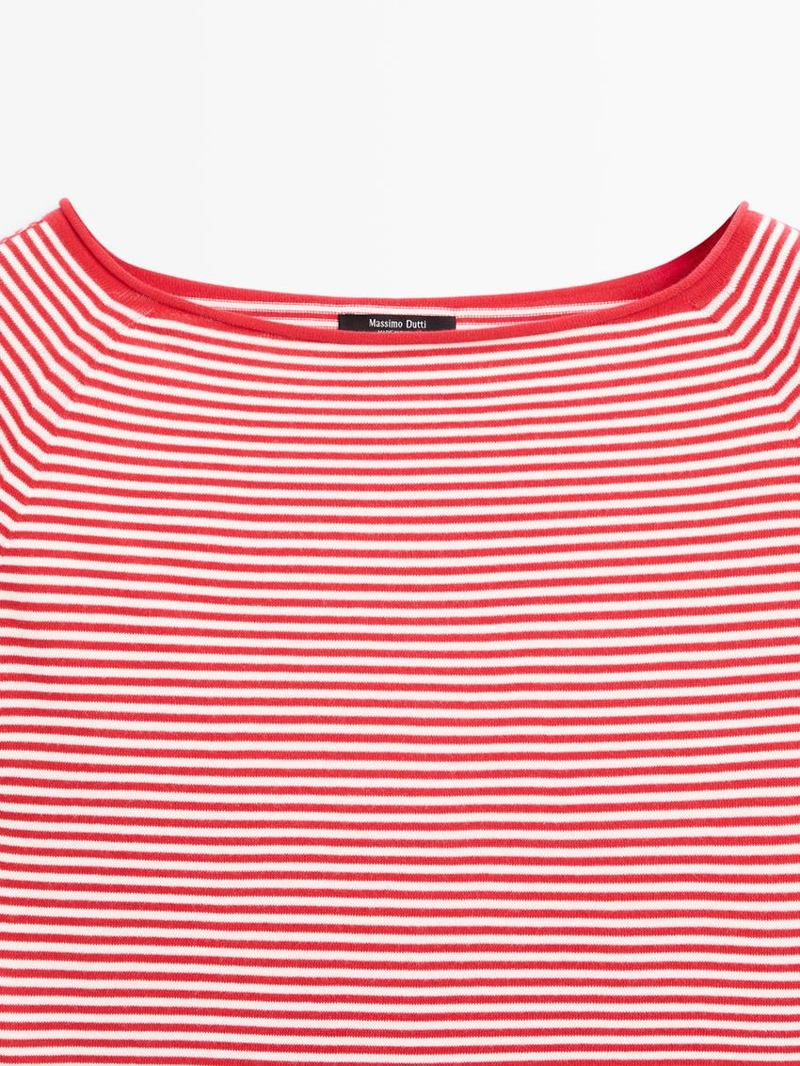 Вязанный свитер из хлопка в полоску