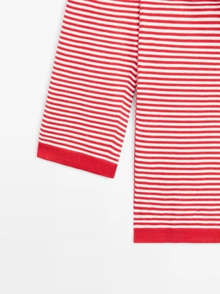 Вязанный свитер из хлопка в полоску- Заказать в России