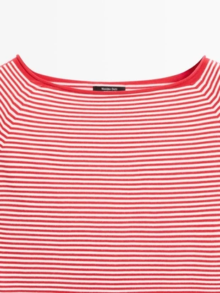 Вязанный свитер из хлопка в полоску- Заказать в России