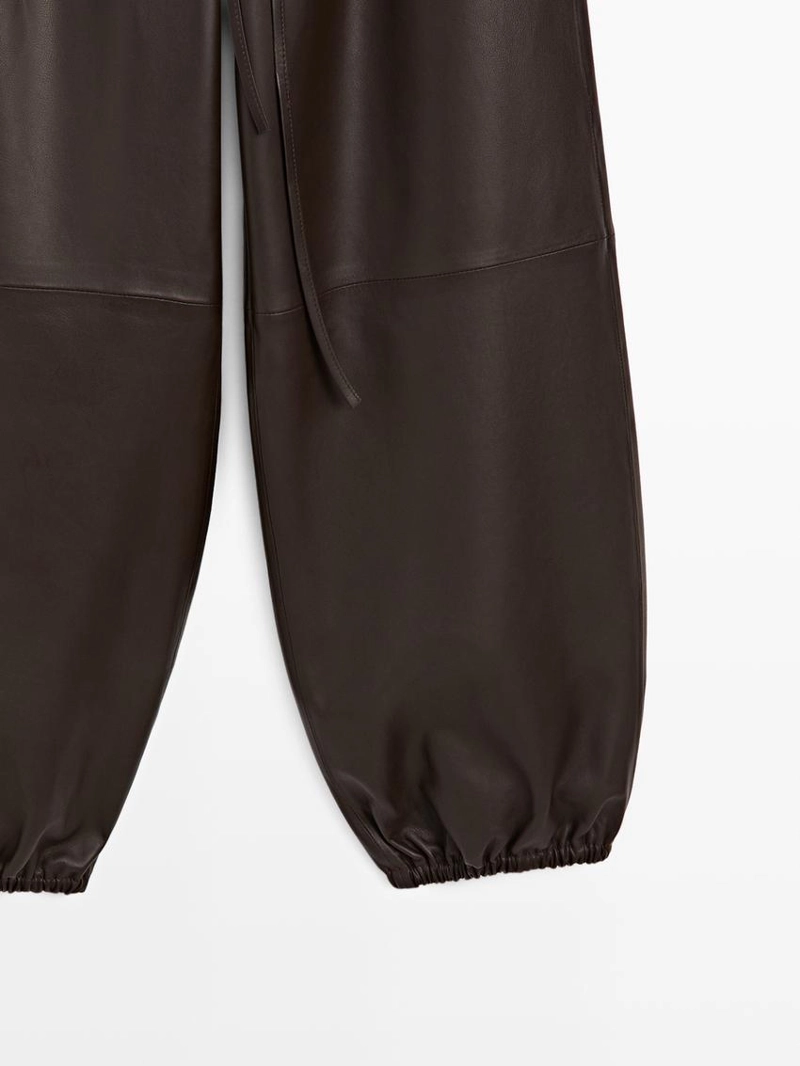 Кожаные брюки-шаровары из нубука