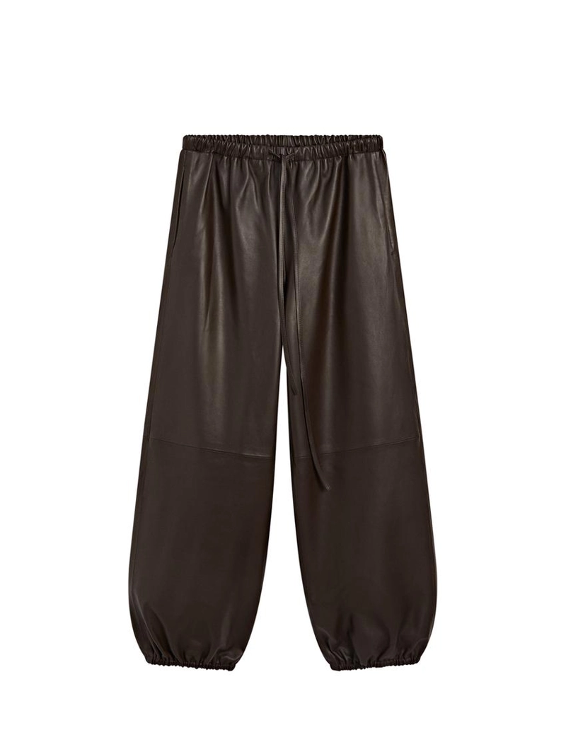 Кожаные брюки-шаровары из нубука