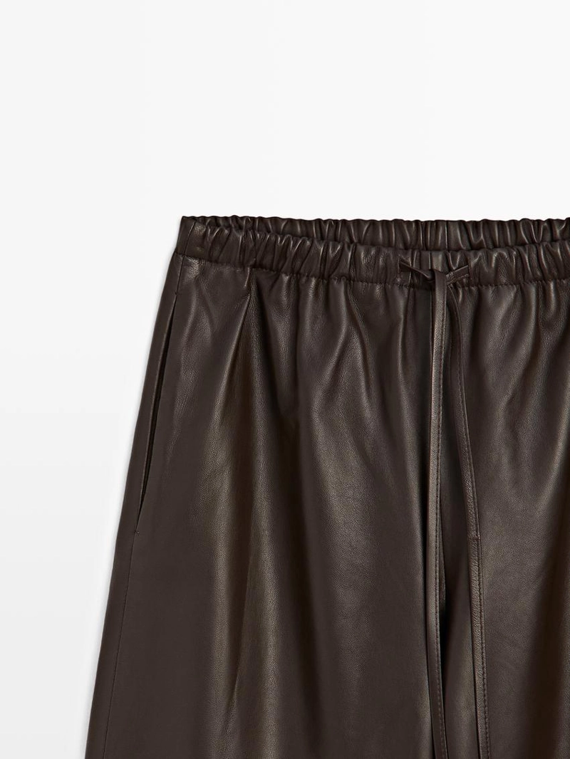 Кожаные брюки-шаровары из нубука