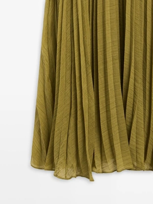 Платье с плиссировкой до пола- Заказать в России