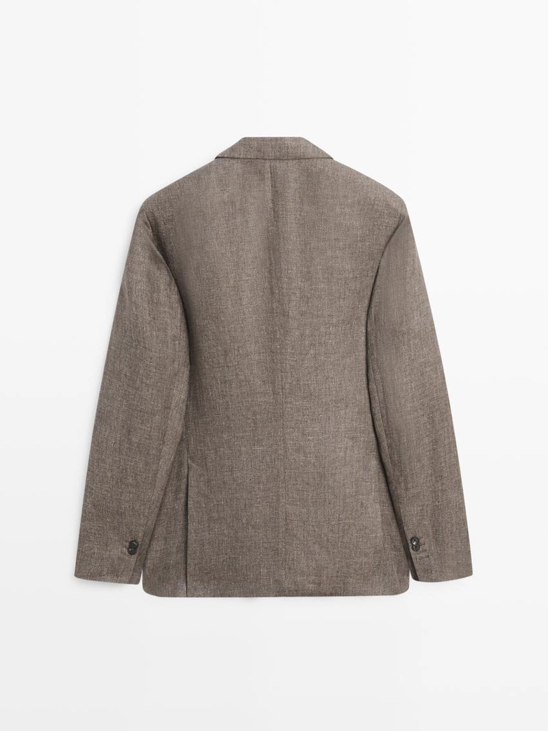 Пиджак из мелированного льна сидячего кроя