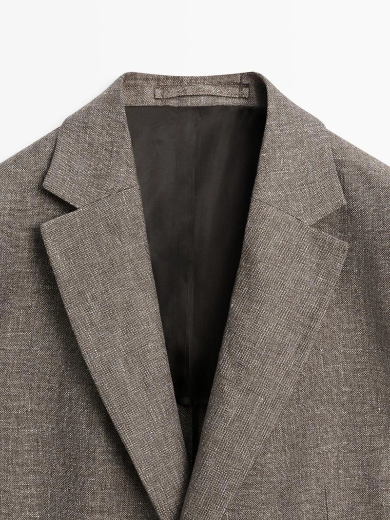 Пиджак из мелированного льна сидячего кроя