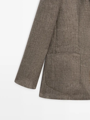 Пиджак из мелированного льна сидячего кроя- Заказать в России