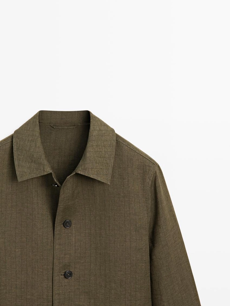 100% льняная рубашка с карманами