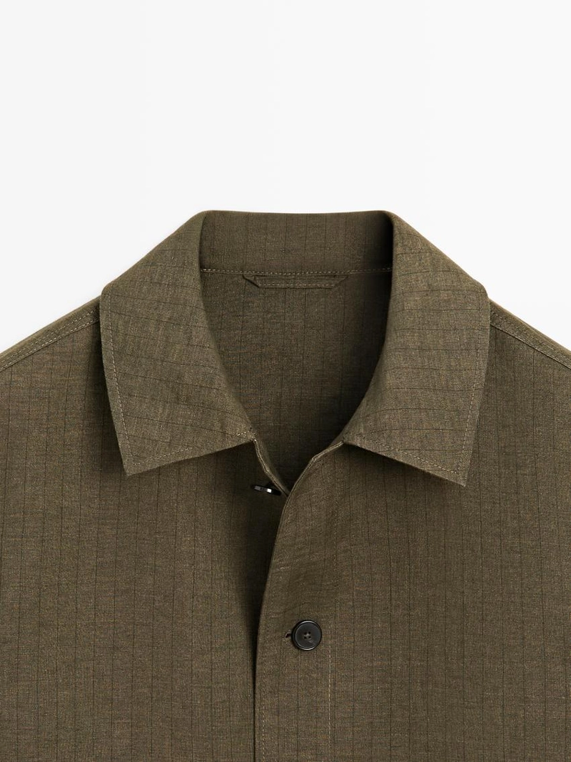 100% льняная рубашка с карманами