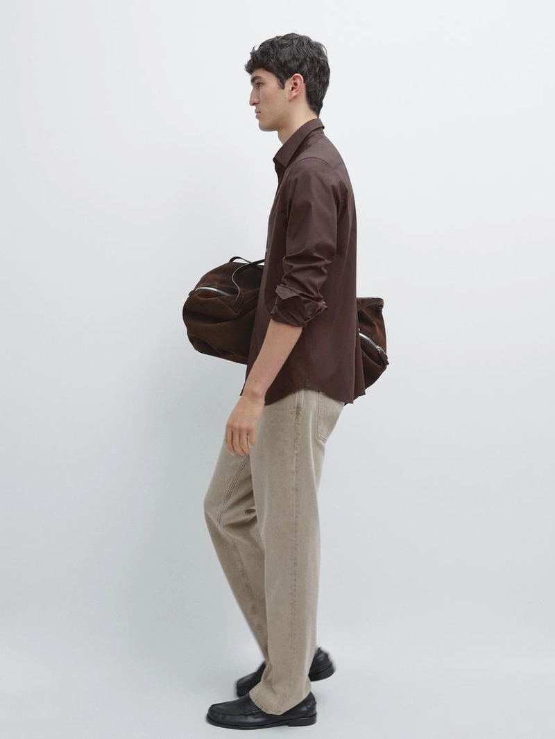 Рубашка slim fit из эластичной ткани