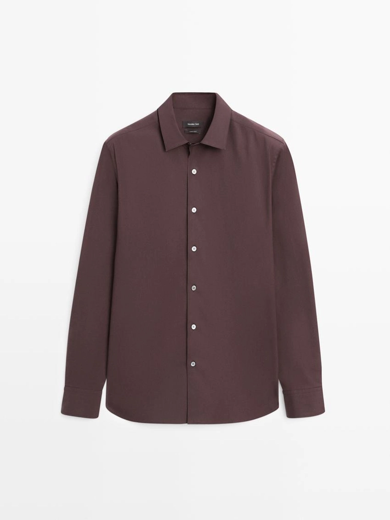 Рубашка slim fit из эластичной ткани