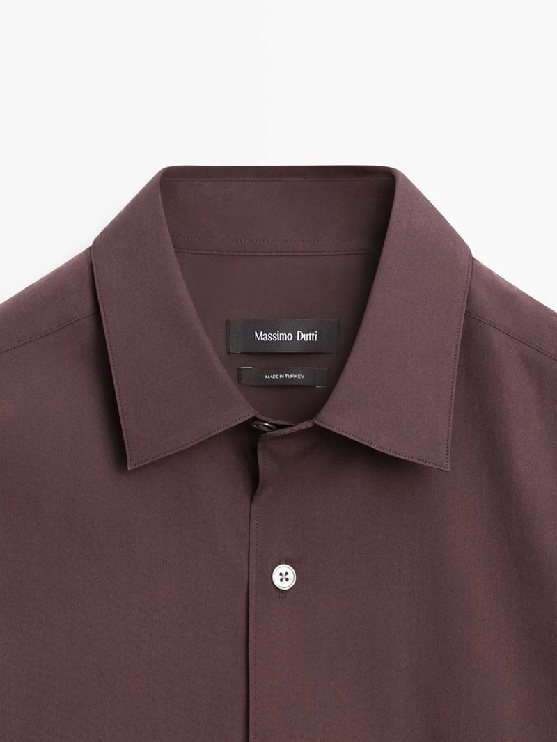 Рубашка slim fit из эластичной ткани