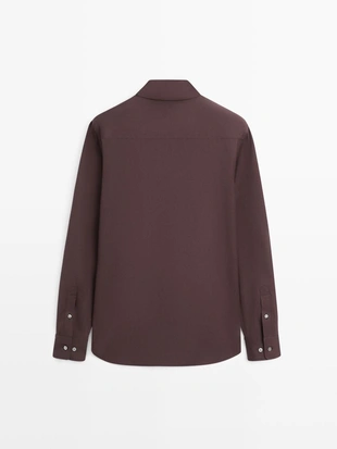 Рубашка slim fit из эластичной ткани- Заказать в России