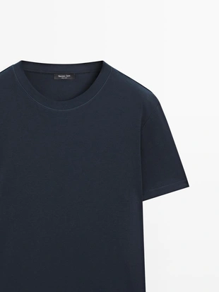 Футболка из хлопкового микса с коротким рукавом- Заказать в России