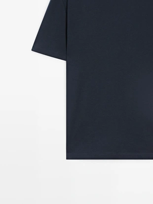 Футболка из хлопкового микса с коротким рукавом- Заказать в России