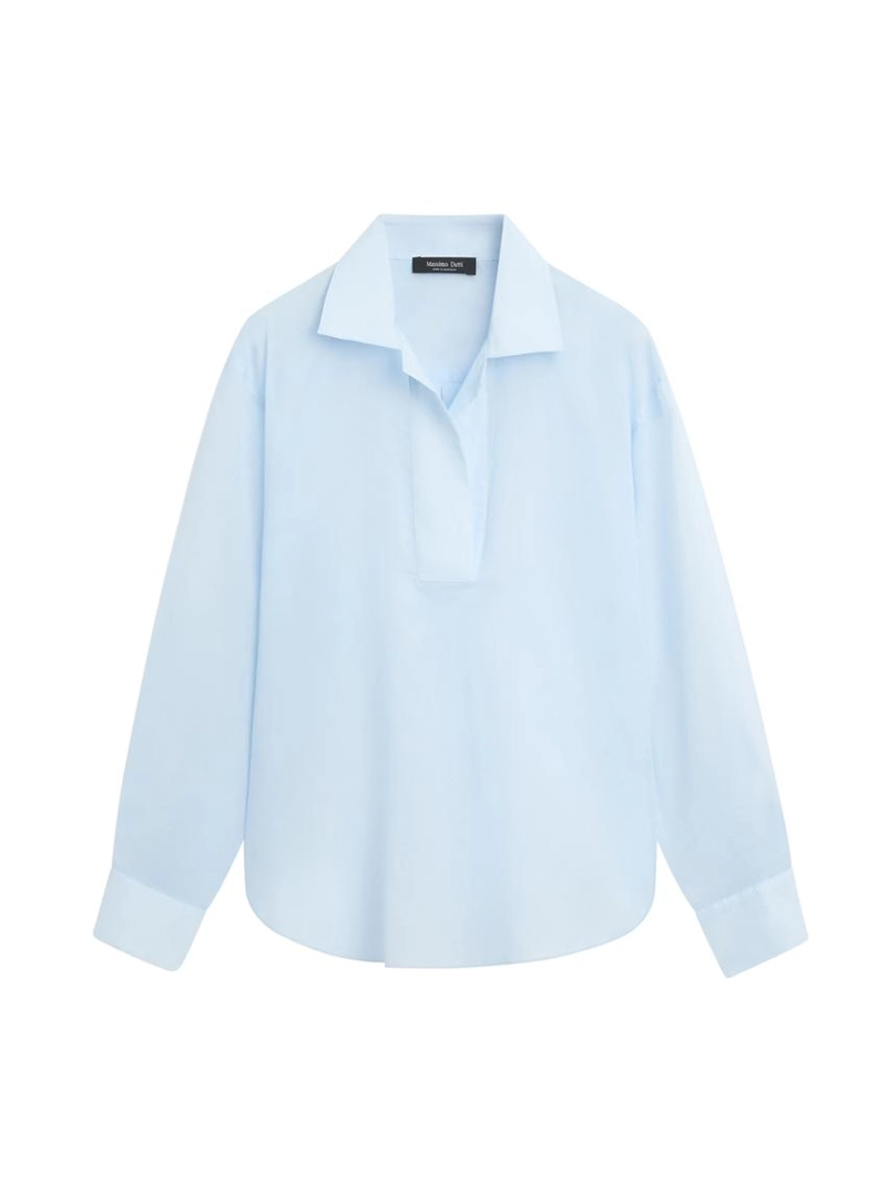 Рубашка из хлопка с воротником и деталями