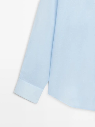 Рубашка из хлопка с воротником и деталями- Заказать в России